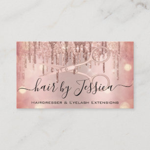 Carte De Visite Hairlist Coiffeur ciseaux Rose Lux