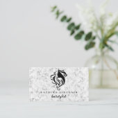 Carte De Visite Hairstylist Salon Logo Marbled Professional (Debout devant)