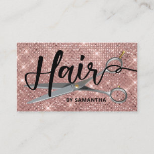 Carte De Visite Hairstyliste Gold Chic Rose