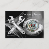 Carte De Visite HÂLE DE CHROME ET WRENCHES MÉTAL MÉCANIQUE perle (Dos)