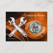 Carte De Visite HÂLE DE CHROME ET WRENCHES MÉTAL MÉCANIQUE perle (Dos)