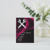 Carte De Visite HÂLE DE CHROME ET WRENCHES MÉTAL MÉCANIQUE perle (Debout devant)