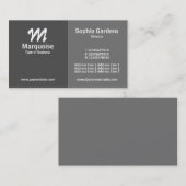 Carte De Visite Half & Half - Nuances de Gris (Devant / Derrière)