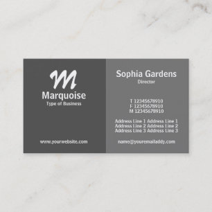 Carte De Visite Half & Half - Nuances de Gris