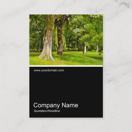 Carte De Visite Half&Half Photo 080 - Arbres dans le parc, Huile (Devant)