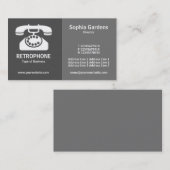 Carte De Visite Half & Half (Téléphone)- Nuances de Gris (Devant / Derrière)