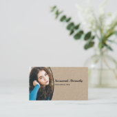 Carte De Visite Half Oval Professional Photo Nanny & QR Code (Debout devant)