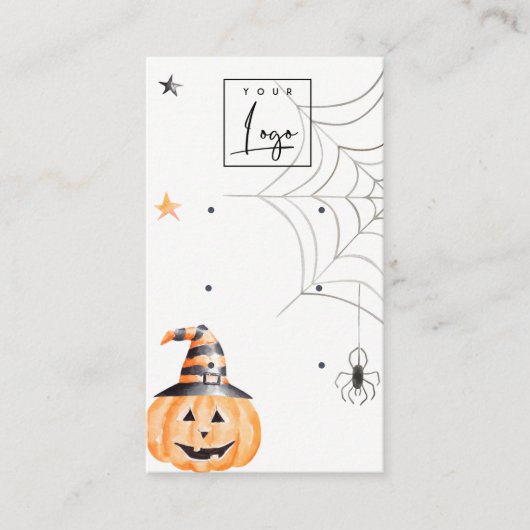 Carte De Visite Halloween Citrouille Spider Logo 3 Boucles d'oreil (Devant)