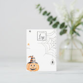 Carte De Visite Halloween Citrouille Spider Logo Collier Bijoux (Debout devant)