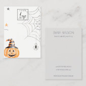 Carte De Visite Halloween Citrouille Spider Logo Collier Bijoux (Devant / Derrière)