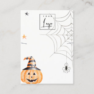 Carte De Visite Halloween Citrouille Spider Logo Collier Bijoux