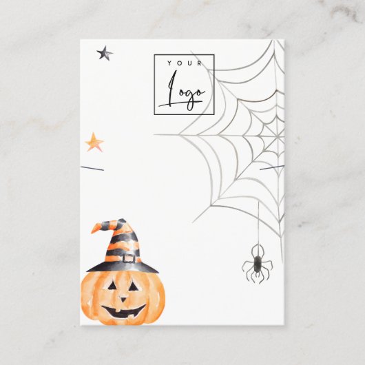 Carte De Visite Halloween Citrouille Spider Logo Collier Bijoux (Devant)