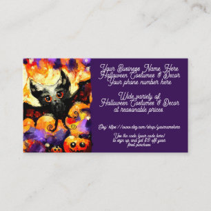 Carte De Visite Halloween Costumes & Décor Bat Shop Sales Etsy