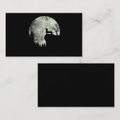 Carte De Visite Halloween Dachshund Et Lune (Devant / Derrière)