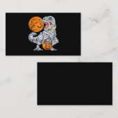Carte De Visite Halloween Dinosaur T rex Citrouille maman (Devant / Derrière)