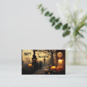 Carte De Visite Halloween du cimetière éffrayant (Debout devant)