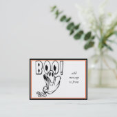 Carte De Visite Halloween Ghost dit "BOO !" (Debout devant)