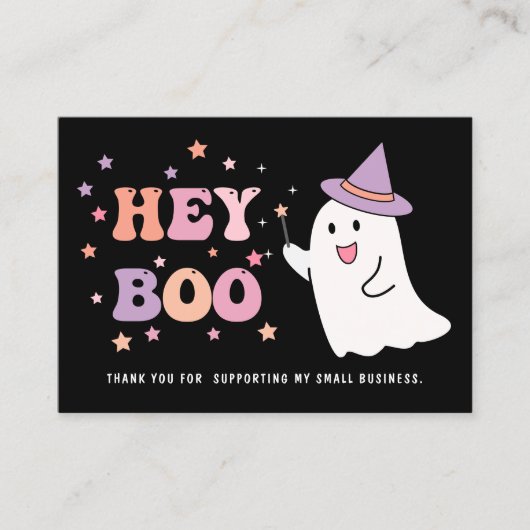Carte De Visite Halloween Ghost Petite entreprise merci (Devant)