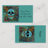 Carte De Visite Halloween Hippie Skull Thunder_cove (Devant / Derrière)