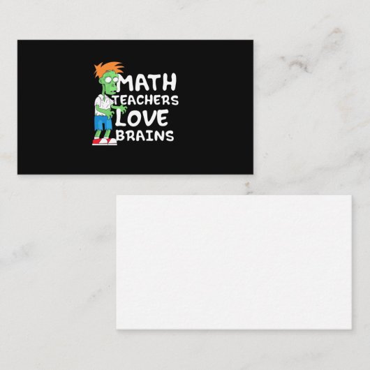 Carte De Visite Halloween Math enseignant amour (Devant / Derrière)