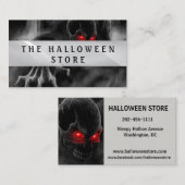Carte De Visite Halloween personnalisable Crâne effrayant (Devant / Derrière)