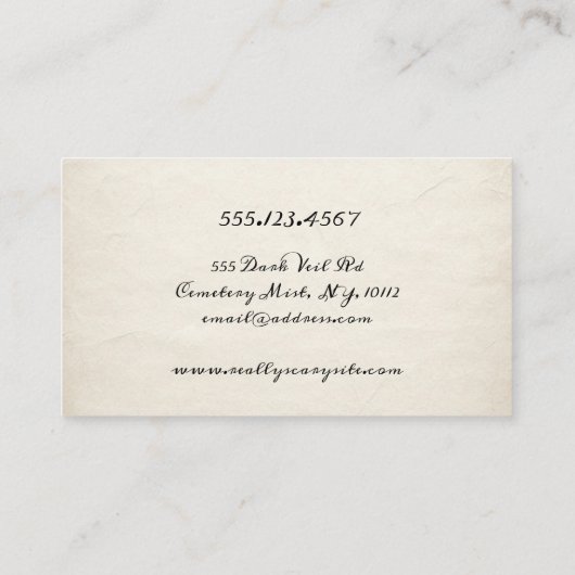 Carte De Visite Halloween sang Vampire Fang (Dos)