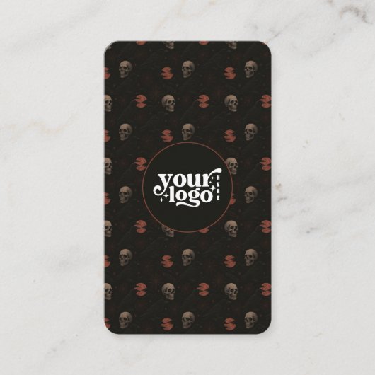 Carte De Visite Halloween sombre gothique QR Code vertical (Devant)
