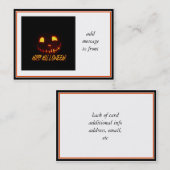 Carte De Visite Halloween souriant Jack-o-Lantern (Devant / Derrière)