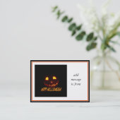 Carte De Visite Halloween souriant Jack-o-Lantern (Debout devant)