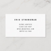 Carte De Visite Haltère des mots (Dos)