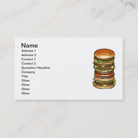 Carte De Visite hamburger (Devant)