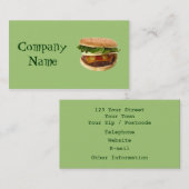 Carte De Visite Hamburger (Devant / Derrière)