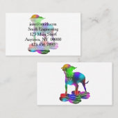 Carte De Visite Hamburger coloré Chihuahua volant (Devant / Derrière)