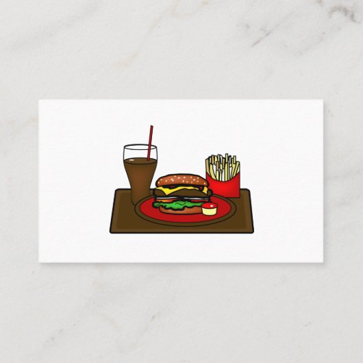 Carte De Visite Hamburger Diner Restauration rapide Logo d'affaire (Dos)