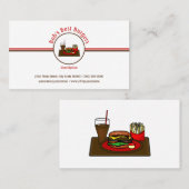 Carte De Visite Hamburger Repas Diner Restauration rapide Logo (Devant / Derrière)