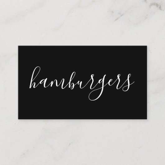 Carte De Visite hamburgers manuscrits (Devant)