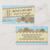 Carte De Visite Hameçons de crochet en fil tiré à la main, chic et (Devant / Derrière)