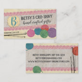 Carte De Visite Hameçons de crochet en fil tiré à la main, chic et (Devant / Derrière)