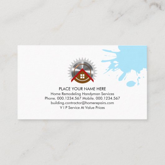 Carte De Visite Hammer Building Foundation Handyman (Dos)