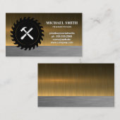 Carte De Visite Hammer Chisel | Vis circulaire | Metallique (Devant / Derrière)