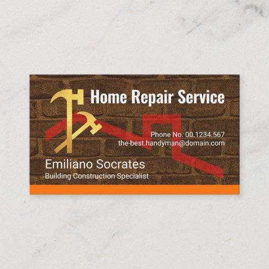 Carte De Visite Hammers On Brick Wall Building (Devant)