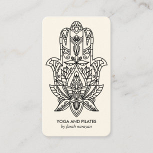 Carte De Visite Hamsa Black Wellness massage spa yoga holistique