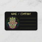 Carte De Visite Hamsa Fatma Main Psychedelic Art (Devant)