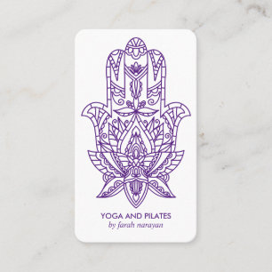 Carte De Visite Hamsa   Purple Wellness spa massage yoga holistiqu