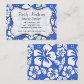 Carte De Visite Han Blue Hawaïen Tropical Hibiscus (Devant / Derrière)