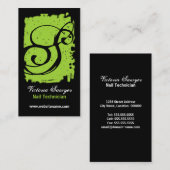 Carte De Visite Hanche et grunge audacieuse de monogramme (Devant / Derrière)