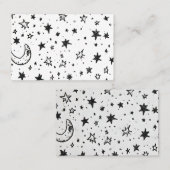 Carte De Visite Hand Drawn Celestial Night Sky Pattern (Devant / Derrière)
