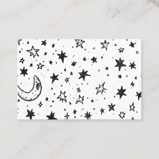 Carte De Visite Hand Drawn Celestial Night Sky Pattern (Devant)