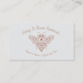 Carte De Visite Hand Drawn Honey Bee Floral Botanical Wellness  (Devant)