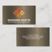 Carte De Visite Hand Tools Icon | Metal Background (Devant / Derrière)
